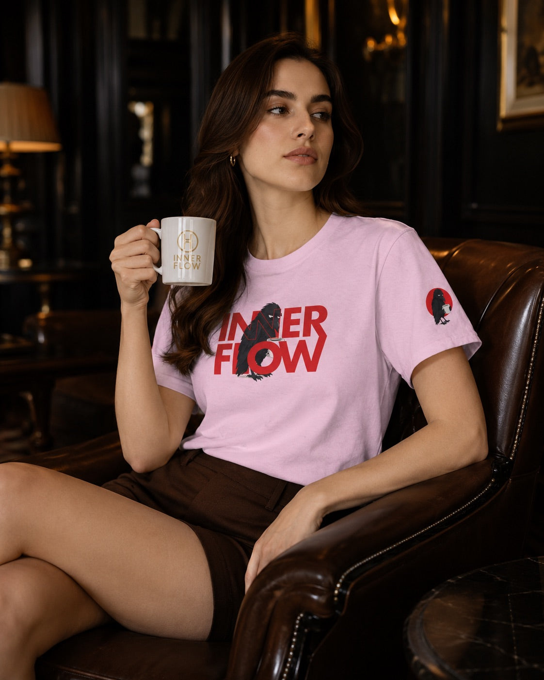 Hello Darkness Crow T-Shirt | Inner Flow Graphic Tee, Gothic Coffee Design