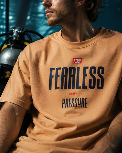 Fearless Pressure scuba diver graphic T-Shirt | Japanese kanji streetwear