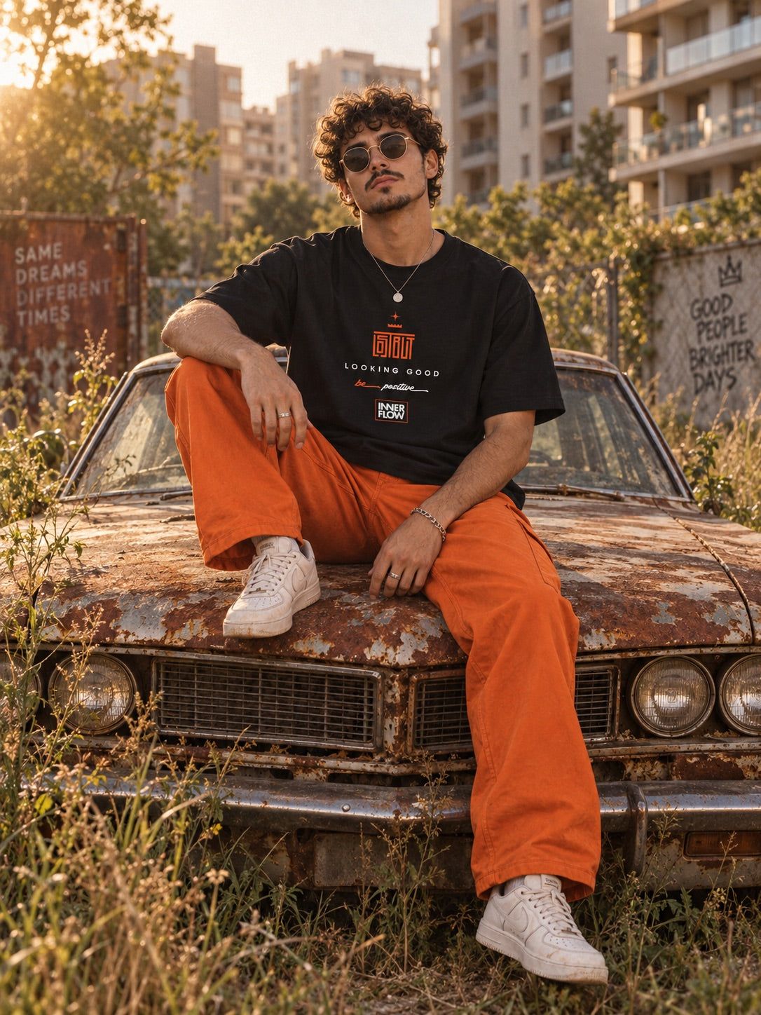 Looking Good graphic T-Shirt | Streetwear slogan tee, black retro script