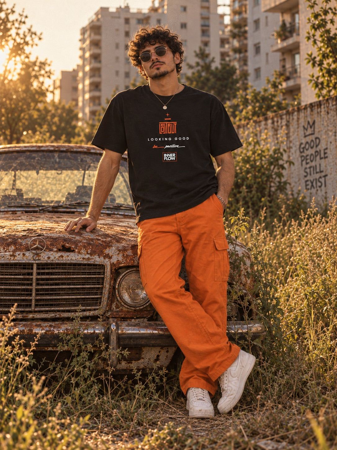 Looking Good graphic T-Shirt | Streetwear slogan tee, black retro script