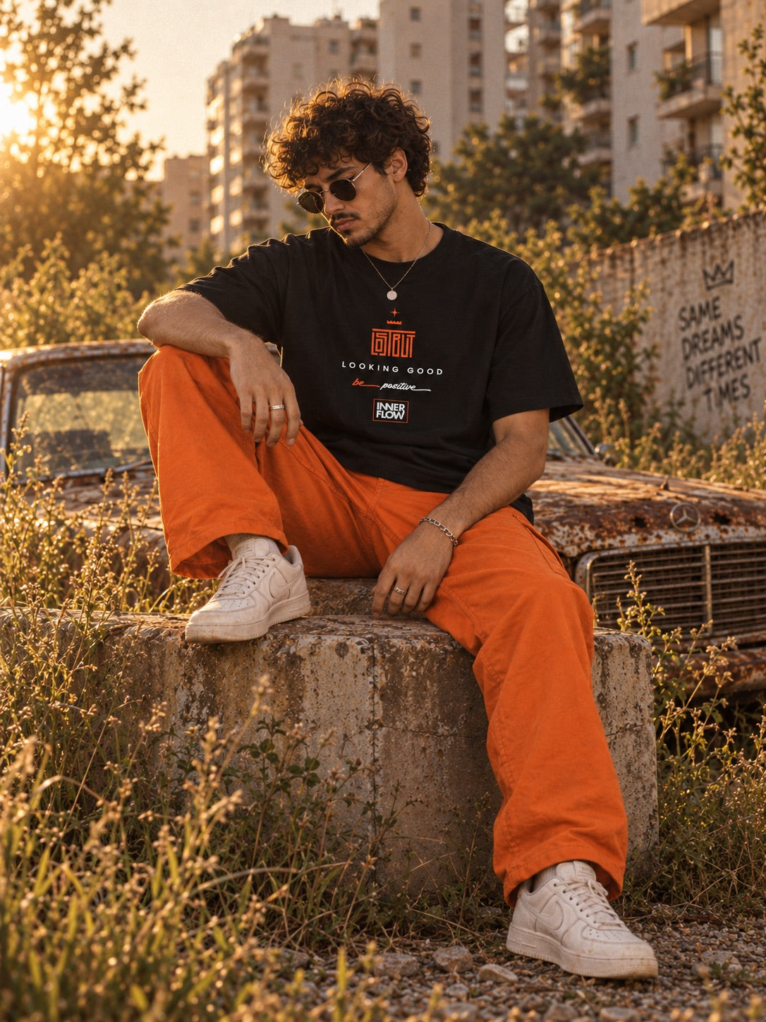 Looking Good graphic T-Shirt | Streetwear slogan tee, black retro script