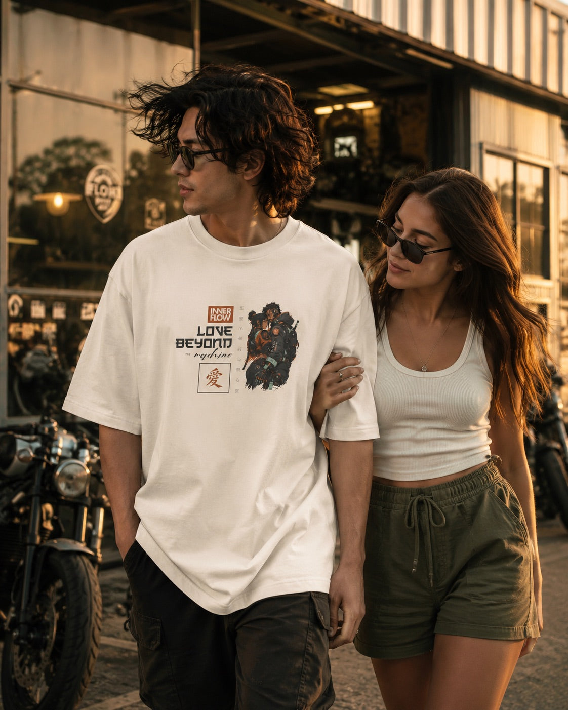 Love Beyond Tee | Cyberpunk Couple Illustration