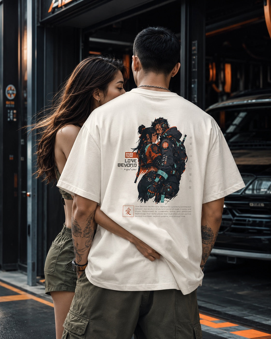 Love Beyond Tee | Cyberpunk Couple Illustration