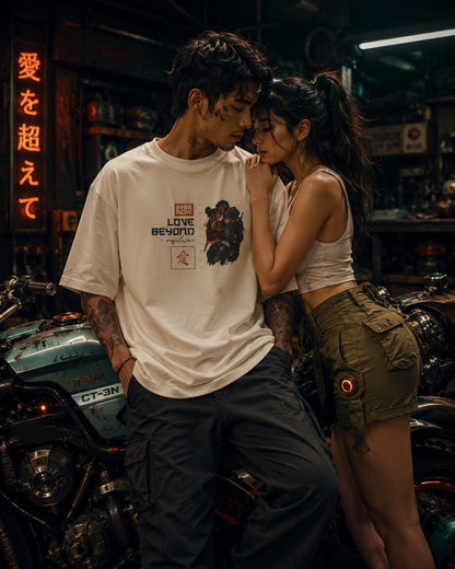 Love Beyond Tee | Cyberpunk Couple Illustration
