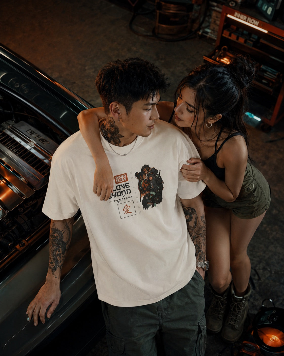 Love Beyond Tee | Cyberpunk Couple Illustration