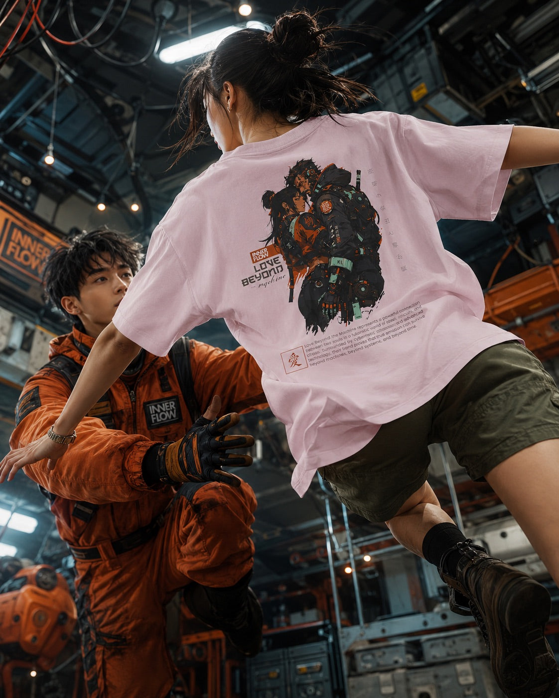 Love Beyond Tee | Cyberpunk Couple Illustration