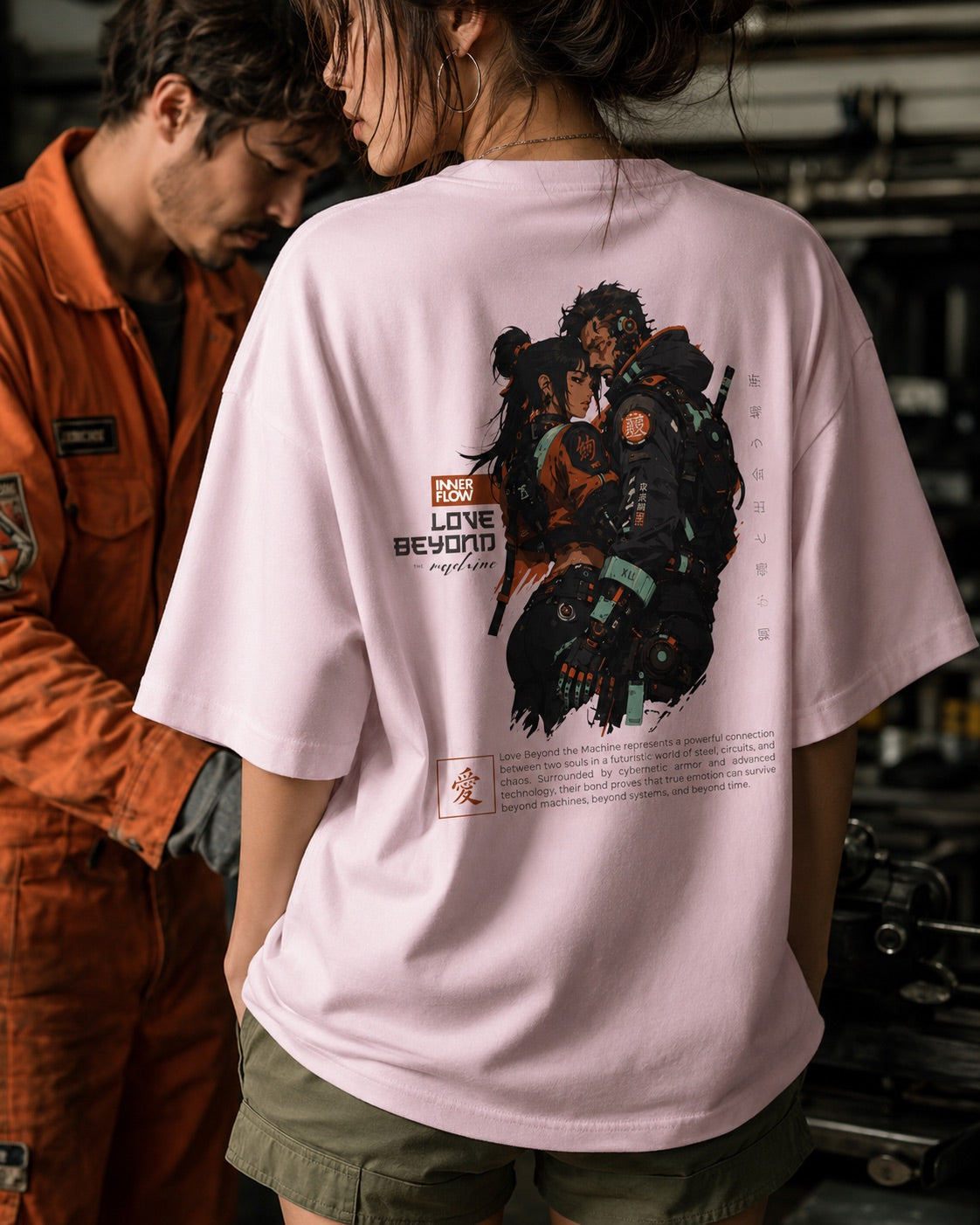 Love Beyond Tee | Cyberpunk Couple Illustration
