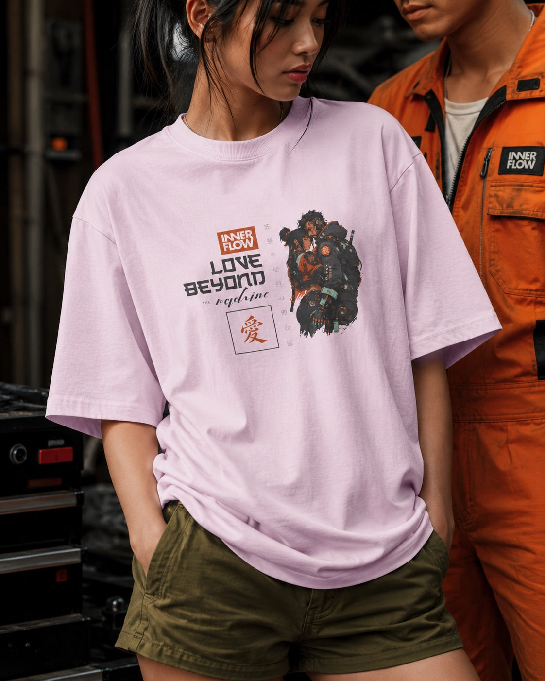Love Beyond Tee | Cyberpunk Couple Illustration