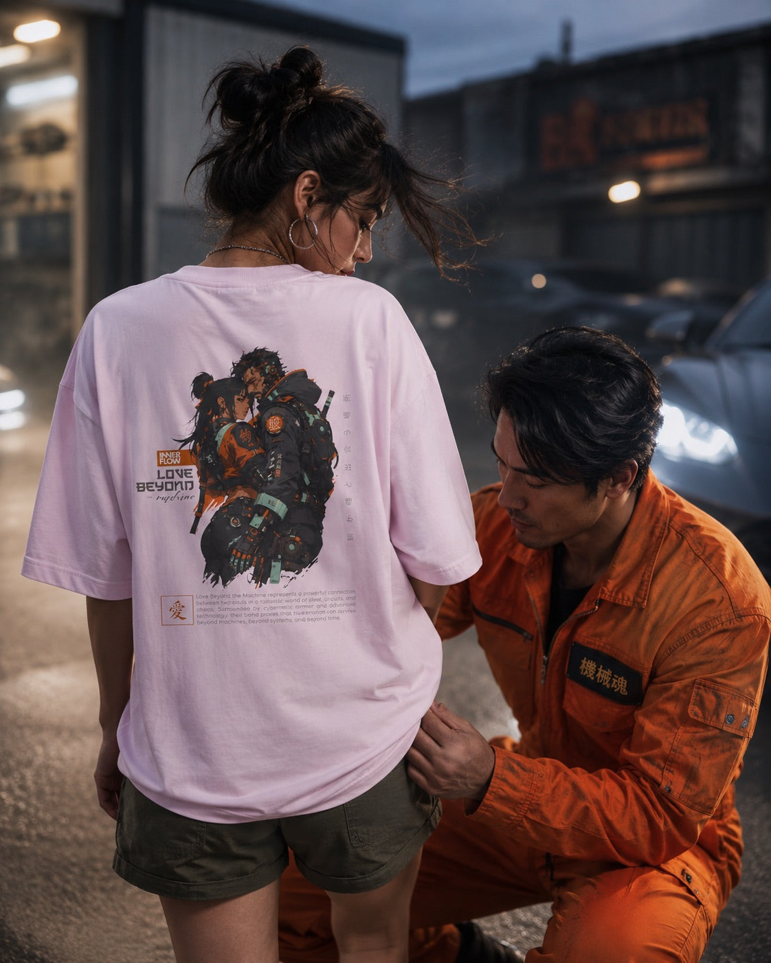 Love Beyond Tee | Cyberpunk Couple Illustration