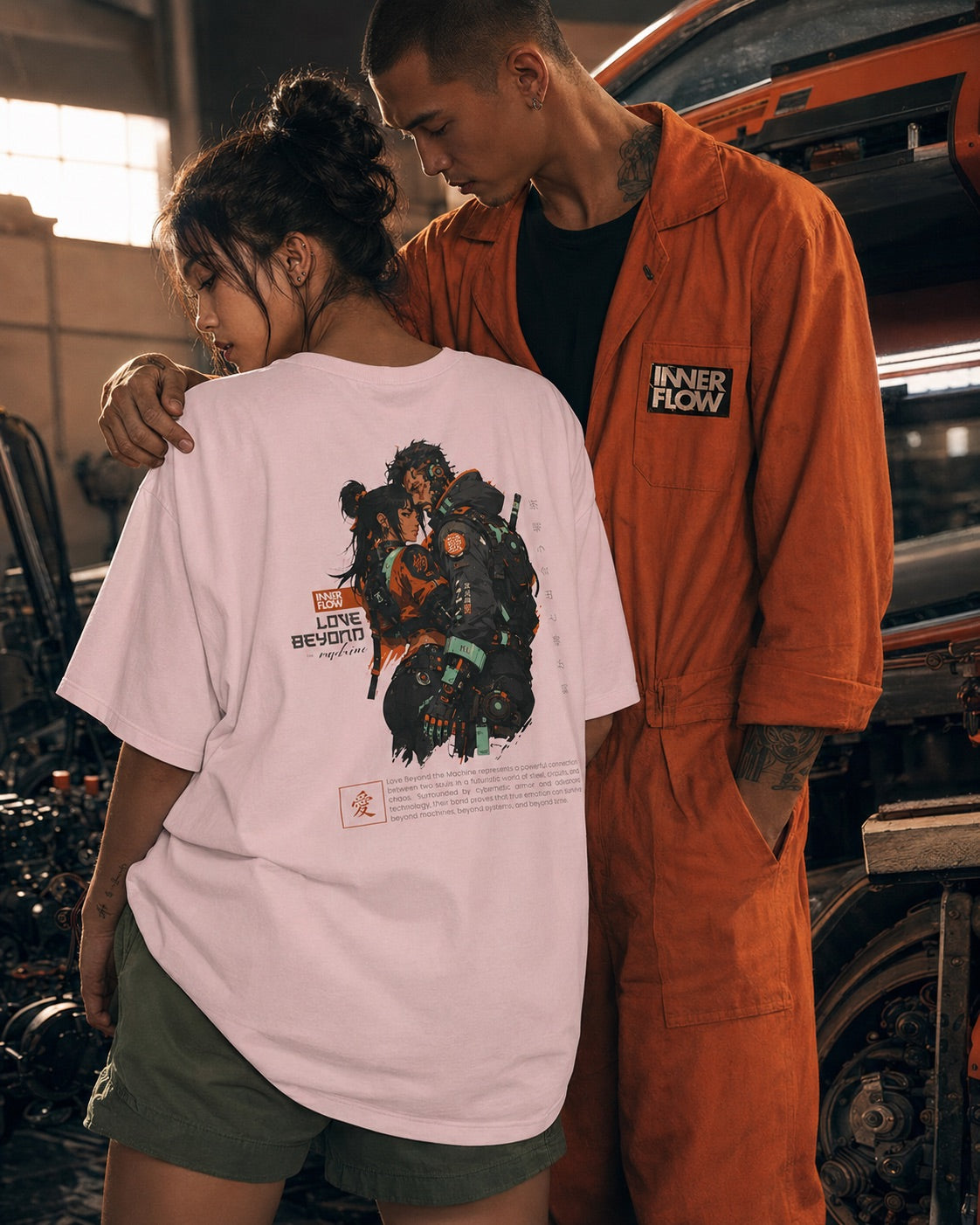 Love Beyond Tee | Cyberpunk Couple Illustration