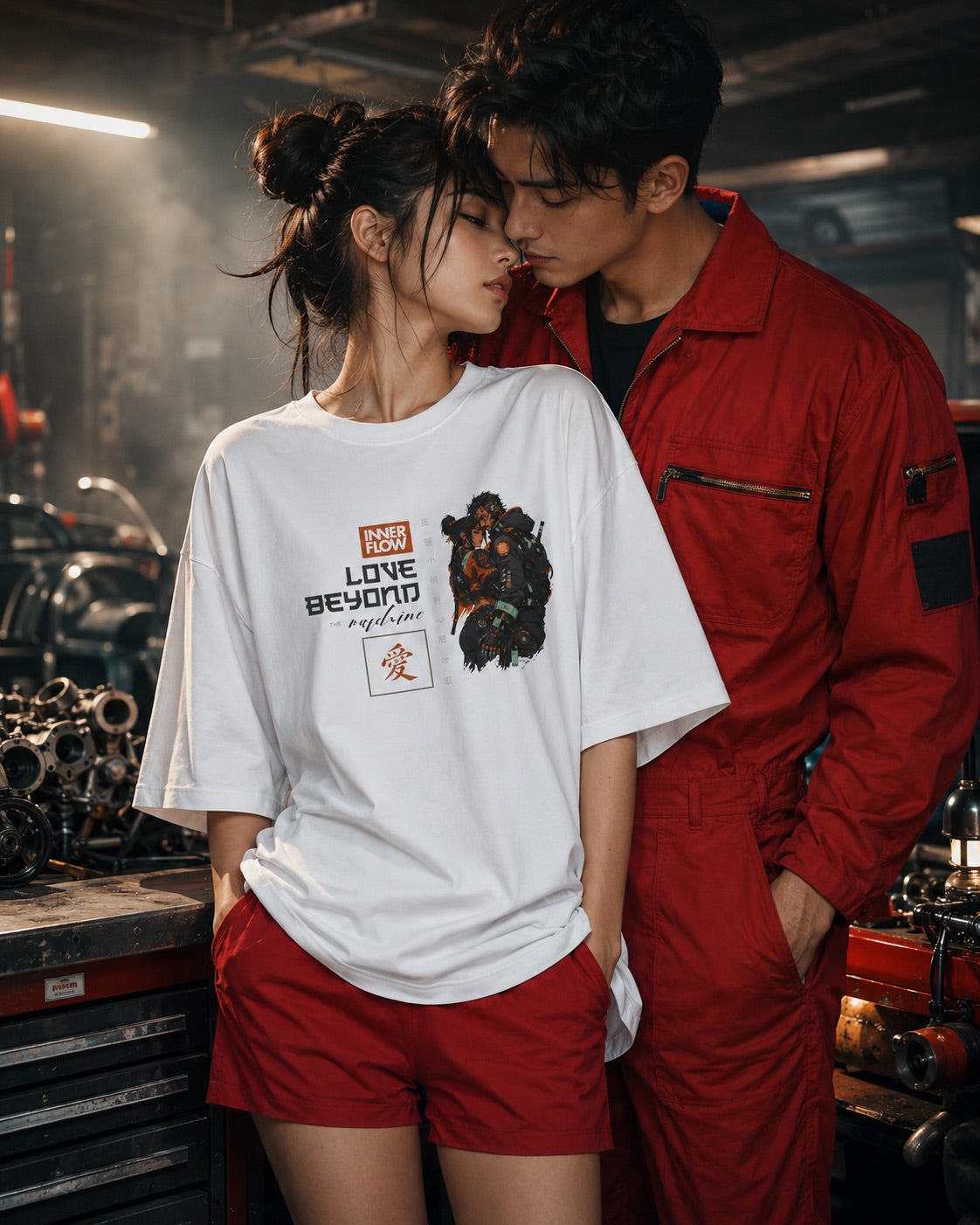 Love Beyond Tee | Cyberpunk Couple Illustration
