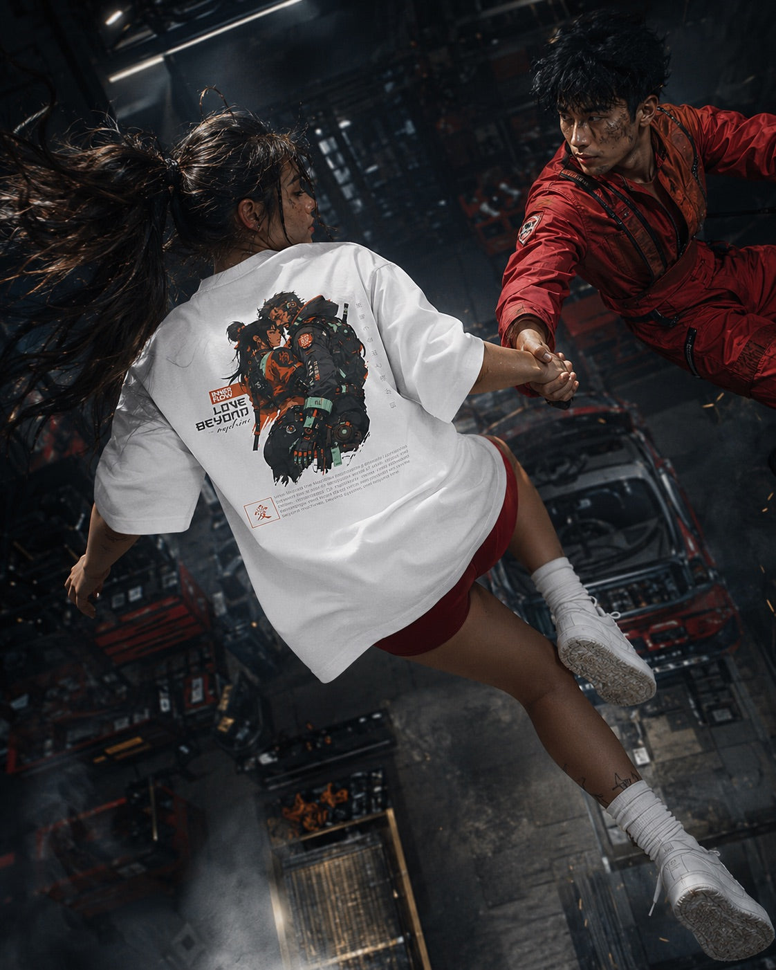 Love Beyond Tee | Cyberpunk Couple Illustration
