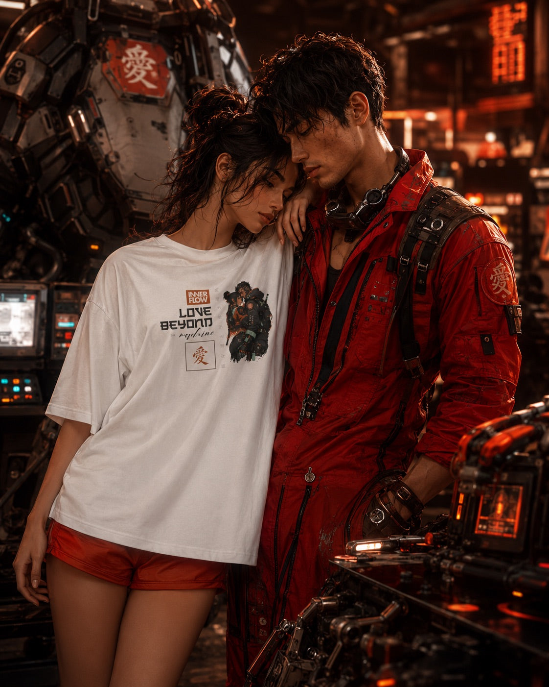 Love Beyond Tee | Cyberpunk Couple Illustration