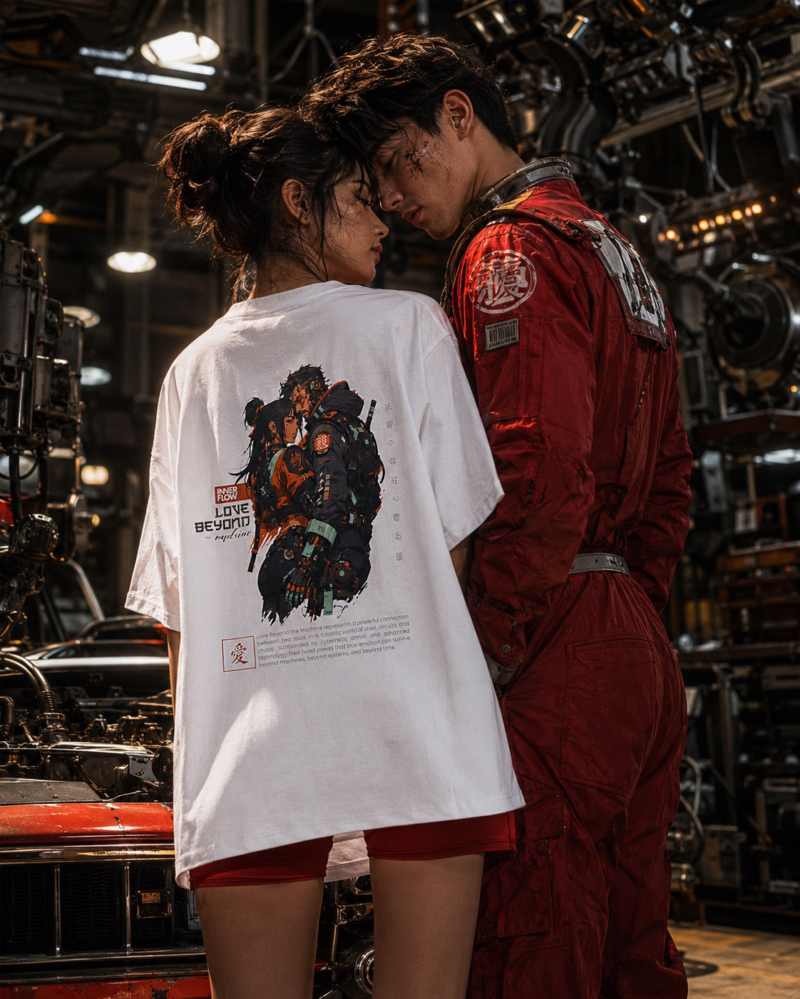 Love Beyond Tee | Cyberpunk Couple Illustration