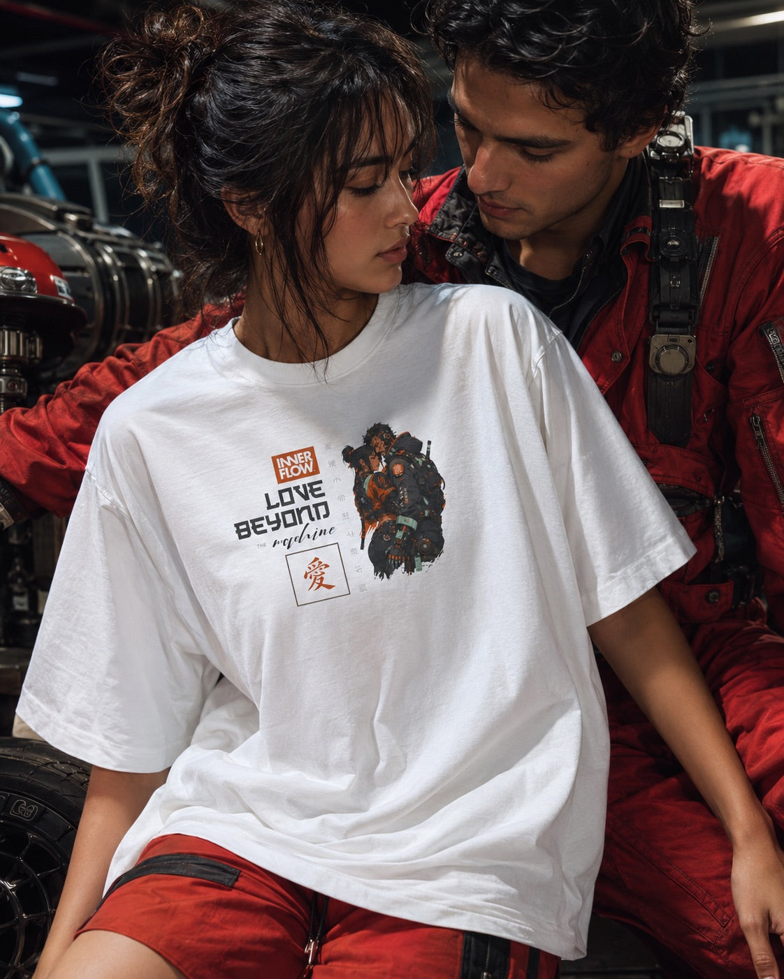 Love Beyond Tee | Cyberpunk Couple Illustration