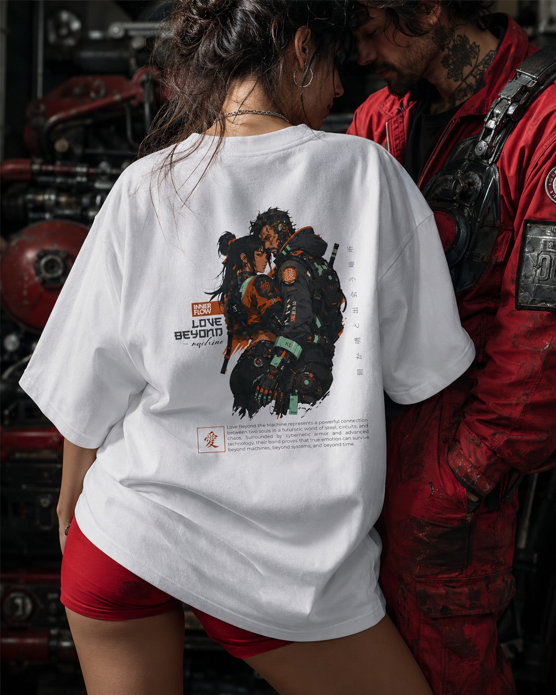 Love Beyond Tee | Cyberpunk Couple Illustration