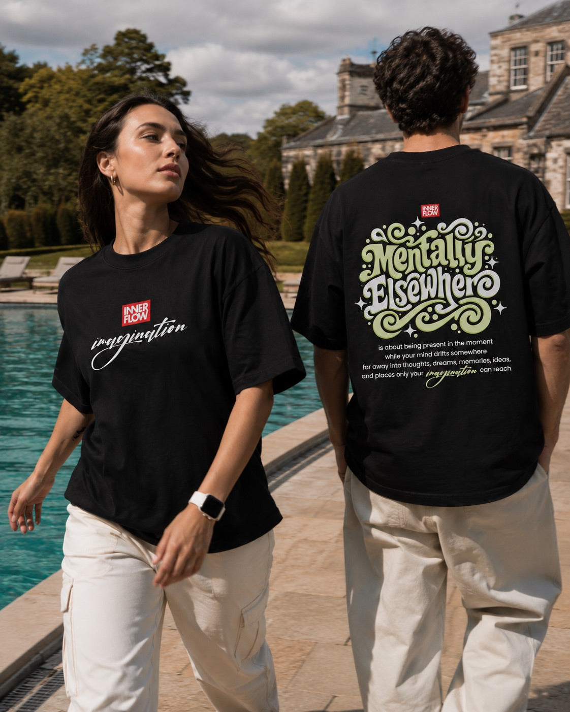 Mentally Elsewhere graphic tee | Short Sleeve T-Shirt, Retro Script Design