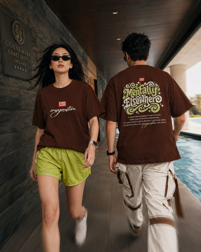Mentally Elsewhere graphic tee | Short Sleeve T-Shirt, Retro Script Design