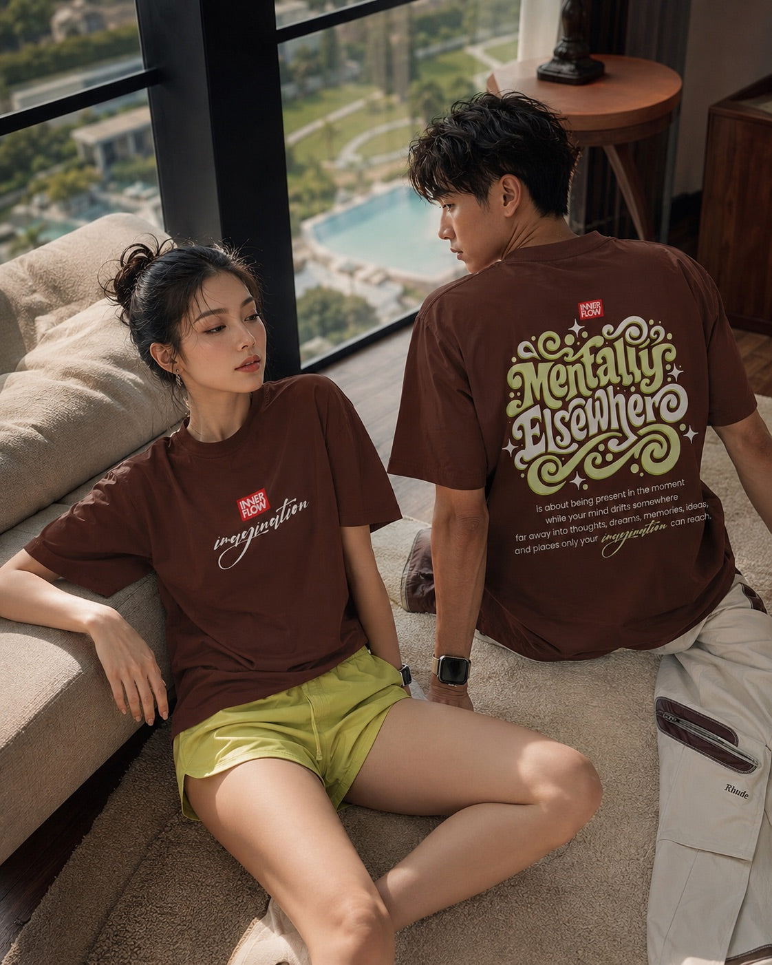 Mentally Elsewhere graphic tee | Short Sleeve T-Shirt, Retro Script Design