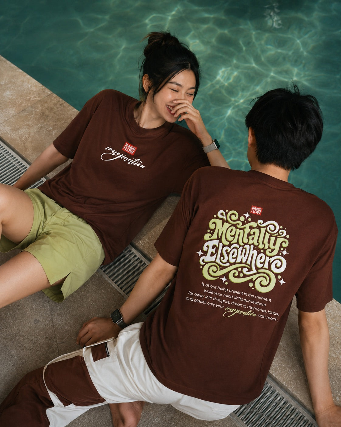 Mentally Elsewhere graphic tee | Short Sleeve T-Shirt, Retro Script Design