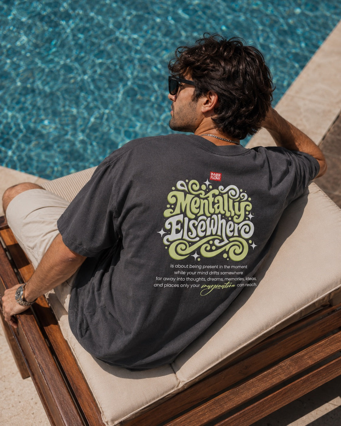 Mentally Elsewhere graphic tee | Short Sleeve T-Shirt, Retro Script Design