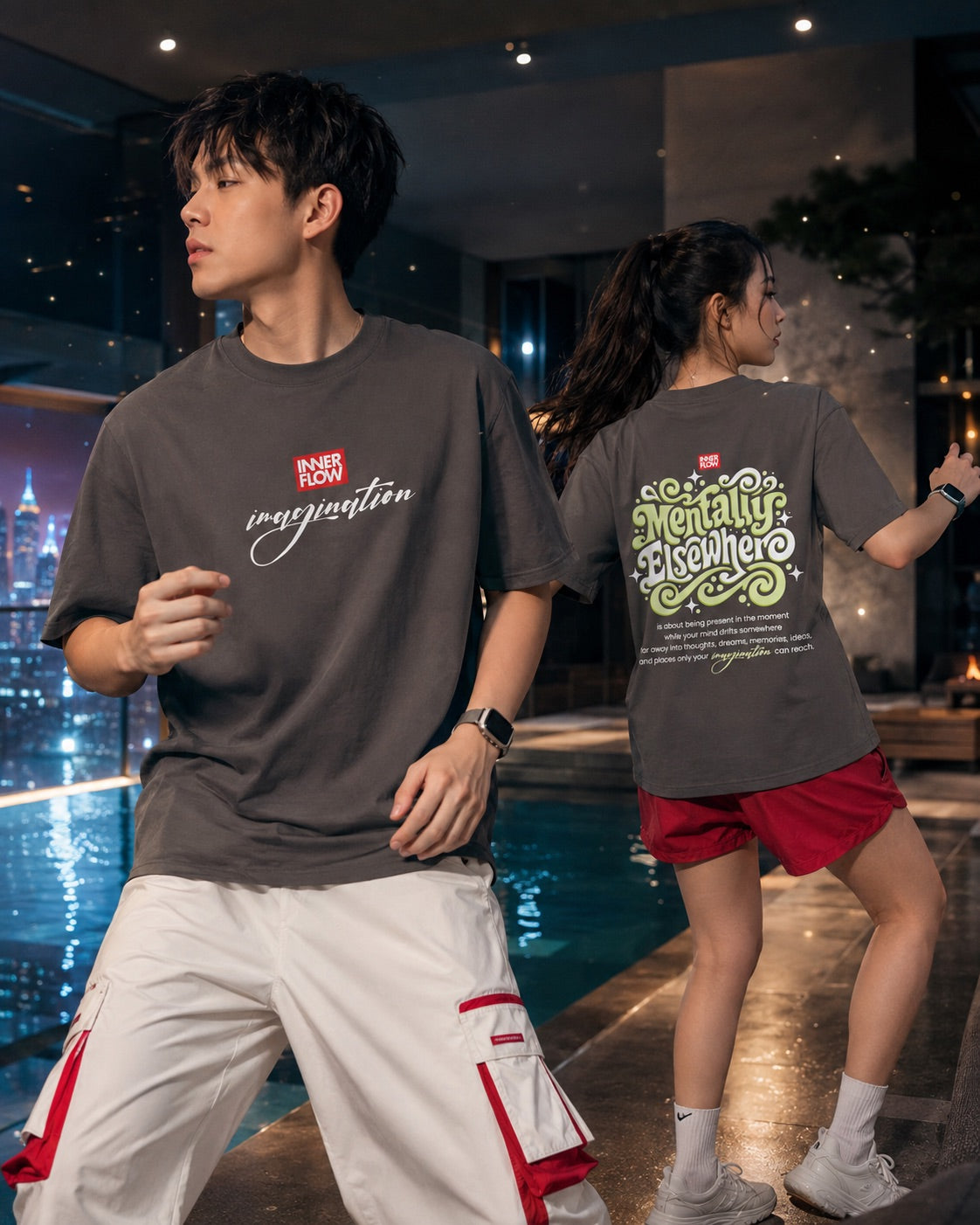 Mentally Elsewhere graphic tee | Short Sleeve T-Shirt, Retro Script Design