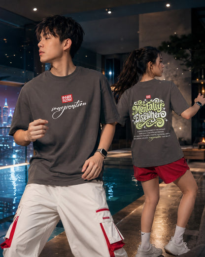 Mentally Elsewhere graphic tee | Short Sleeve T-Shirt, Retro Script Design