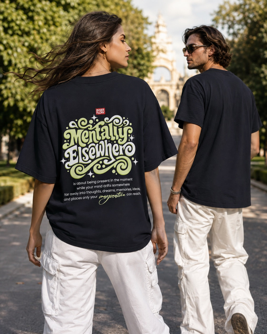 Mentally Elsewhere graphic tee | Short Sleeve T-Shirt, Retro Script Design