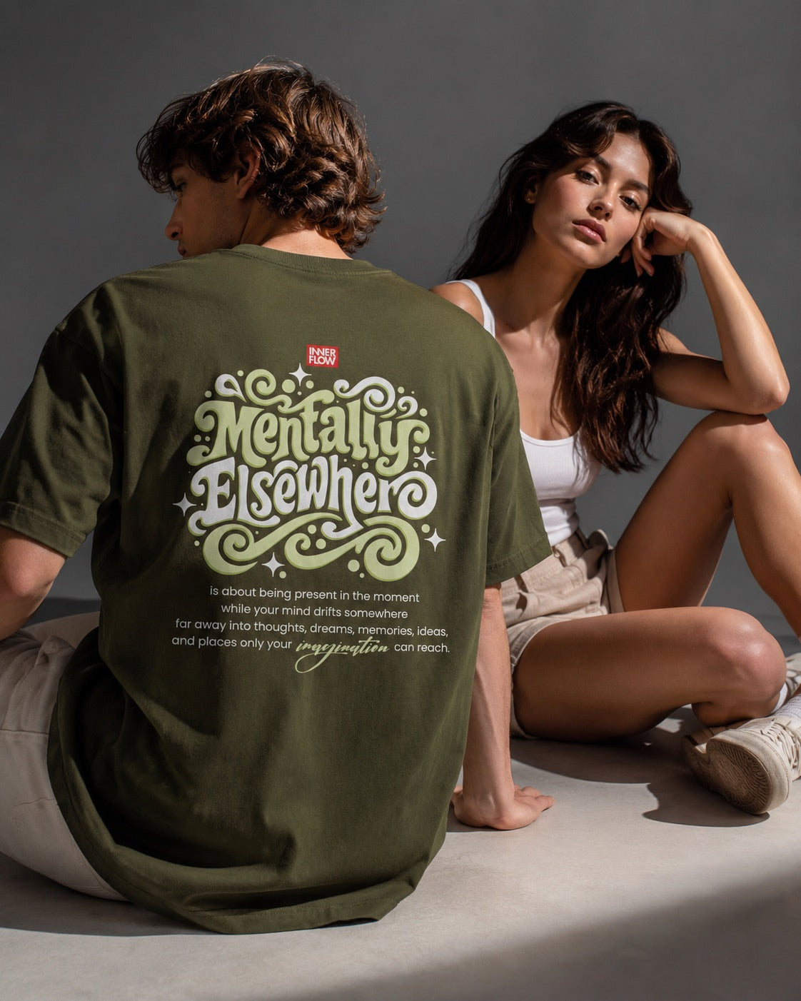 Mentally Elsewhere graphic tee | Short Sleeve T-Shirt, Retro Script Design