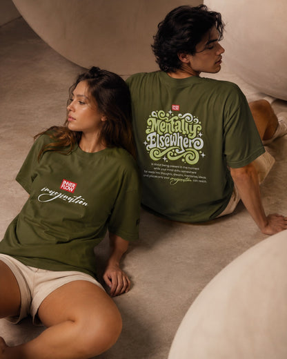 Mentally Elsewhere graphic tee | Short Sleeve T-Shirt, Retro Script Design