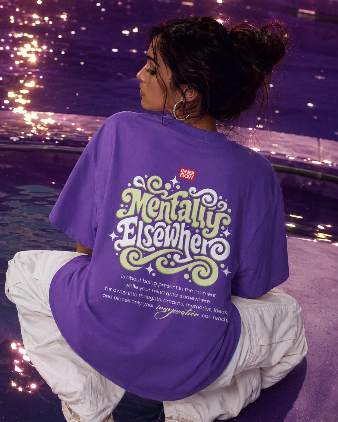 Mentally Elsewhere graphic tee | Short Sleeve T-Shirt, Retro Script Design