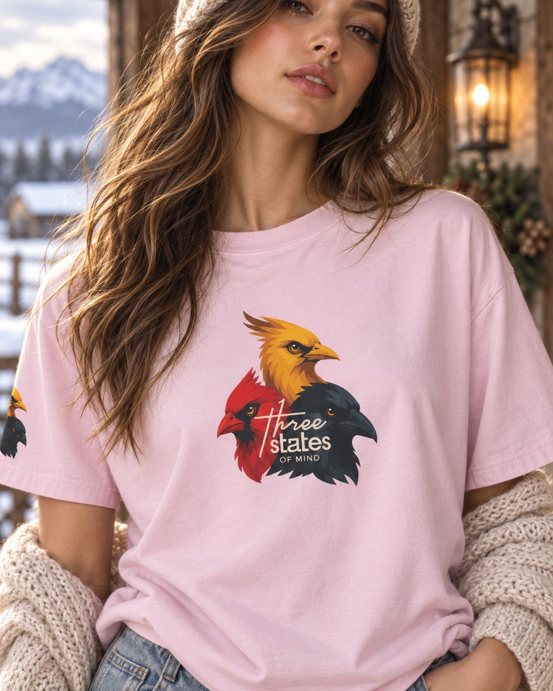Three States of Mind Cardinals T-Shirt - Powder Pink