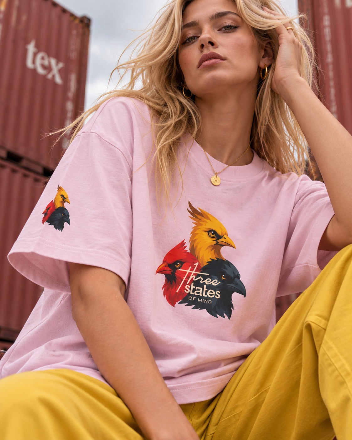 Three States of Mind Cardinals T-Shirt - Powder Pink
