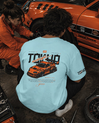 Tokyo Racing Car Tee - Powder Blue