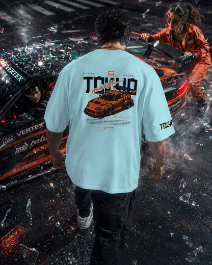 Tokyo Racing Car Tee - Powder Blue