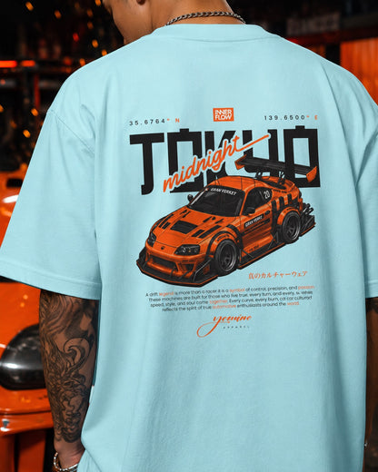 Tokyo Racing Car Tee - Powder Blue