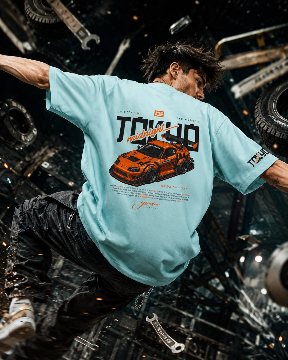 Tokyo Racing Car Tee - Powder Blue