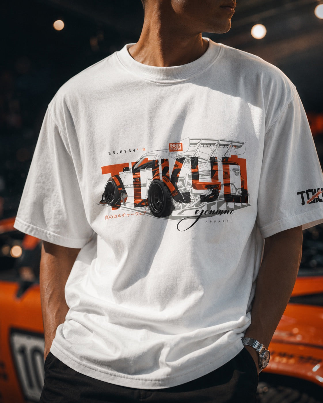 Tokyo Racing Car Tee - White
