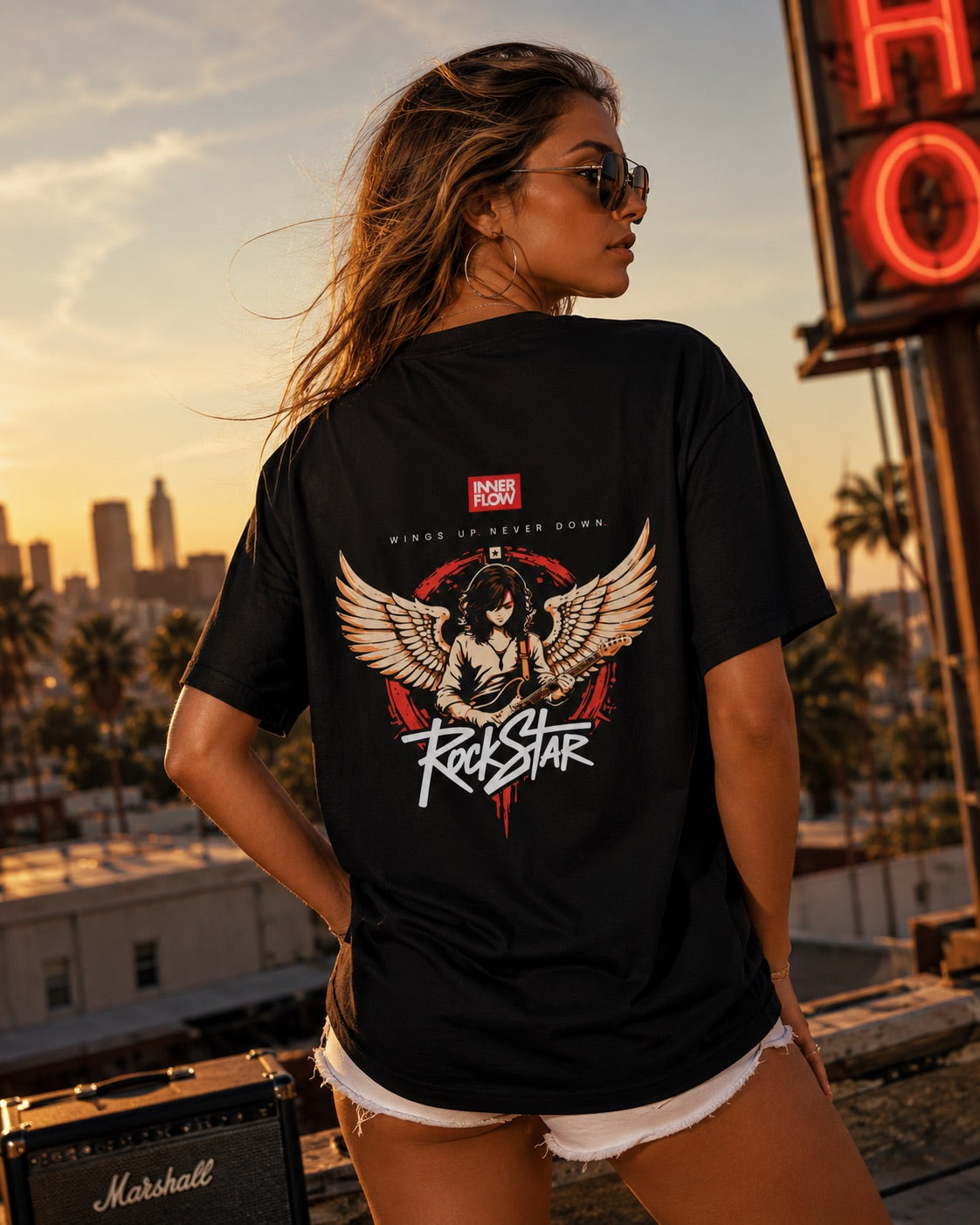 Eagle Wings Illustration T-Shirt | Small Chest Logo, Back Winged Eagle Artwork