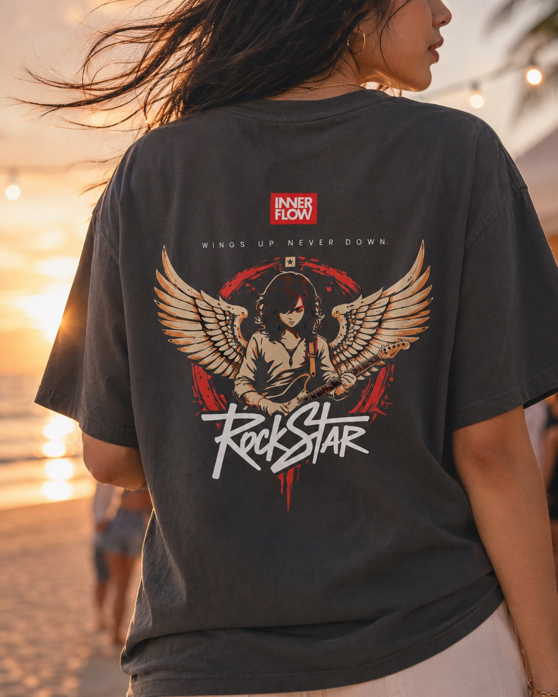 Eagle Wings Illustration T-Shirt | Small Chest Logo, Back Winged Eagle Artwork