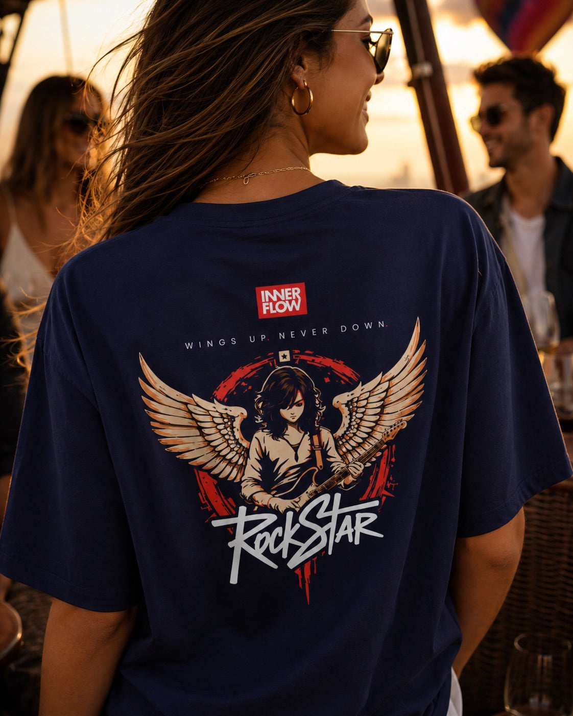 Eagle Wings Illustration T-Shirt | Small Chest Logo, Back Winged Eagle Artwork
