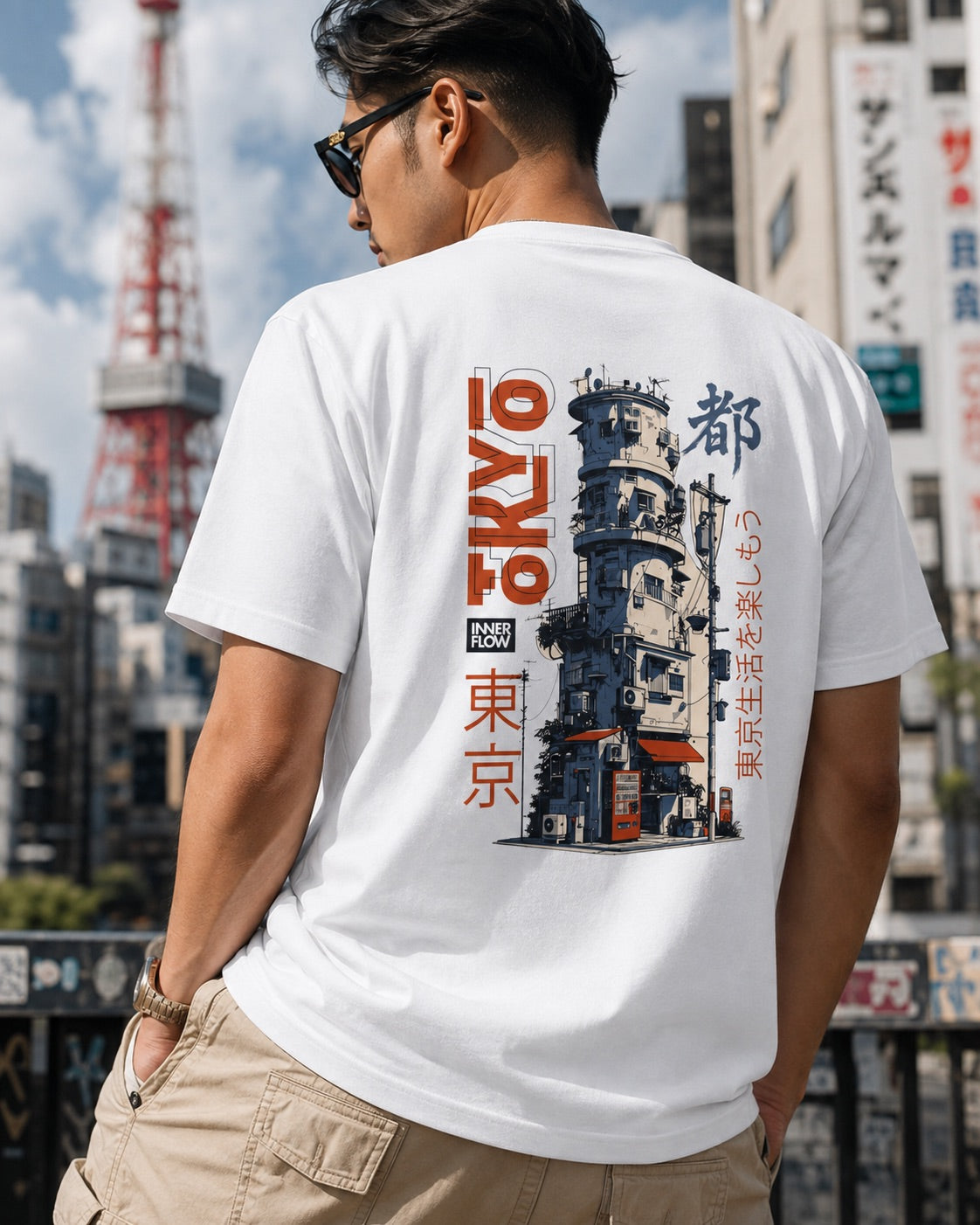 Tokyo Famous Building T-Shirt | Inner Flow Japanese Design