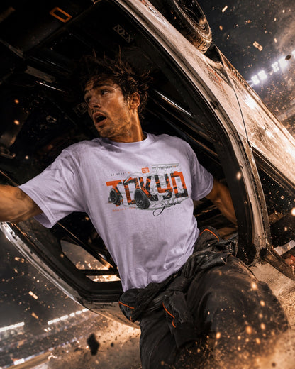 Tokyo Midnight Skyline car tee | Racing Graphic Tee - 240gsm
