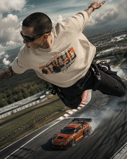 Tokyo Midnight Skyline car tee | Racing Graphic Tee - 240gsm