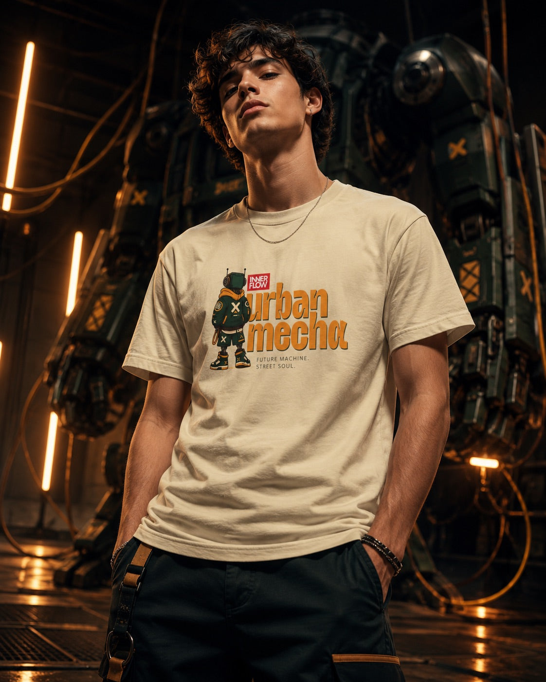 Urban Mecha robot graphic tee | Mech character streetwear