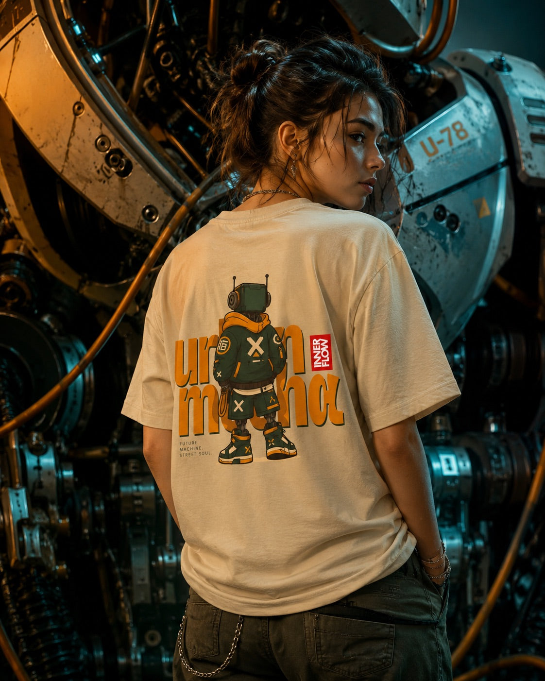 Urban Mecha robot graphic tee | Mech character streetwear