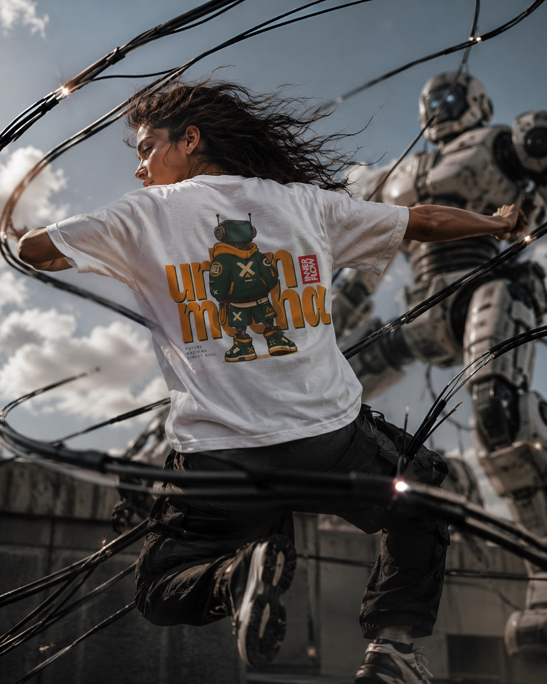 Urban Mecha robot graphic tee | Mech character streetwear