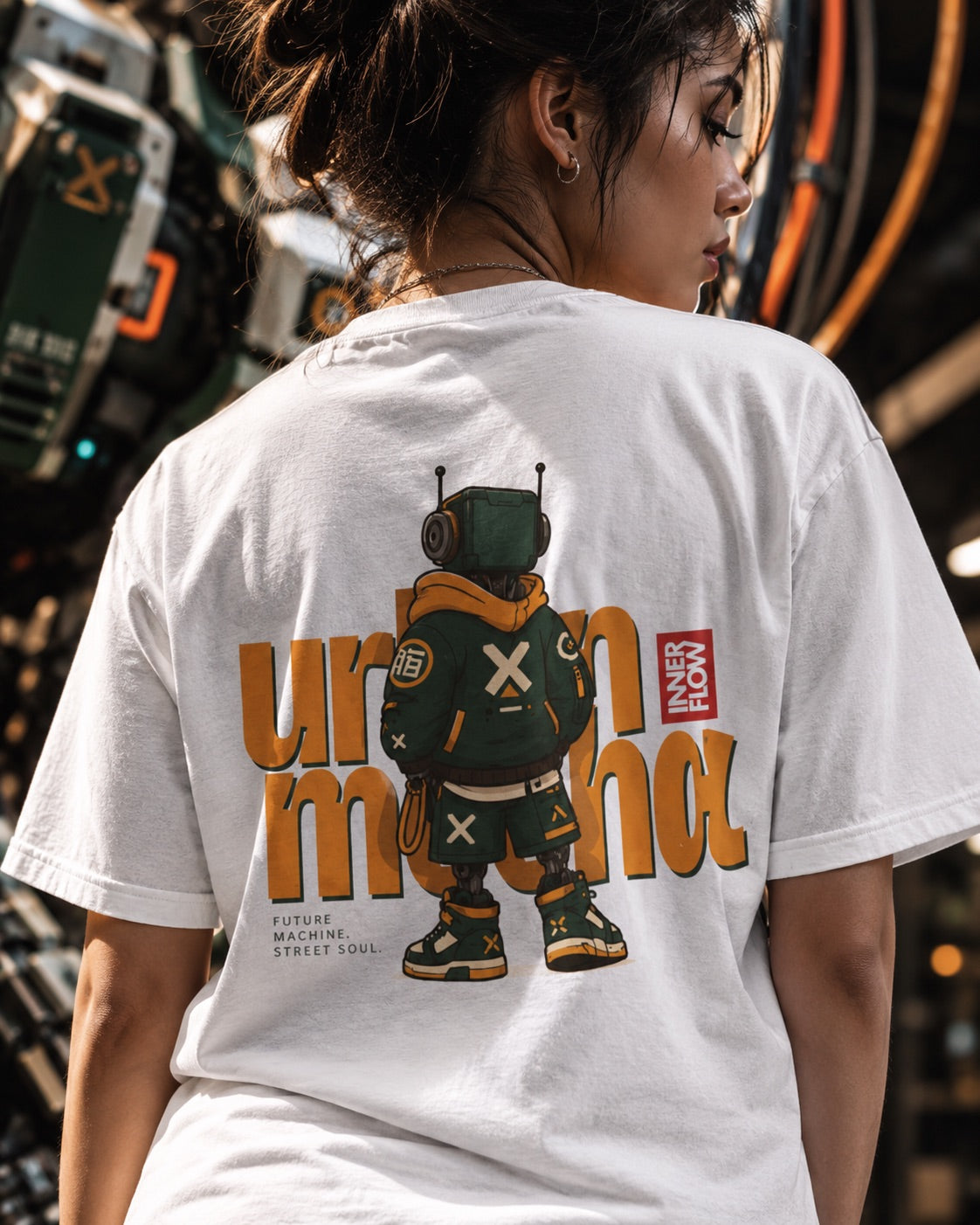 Urban Mecha robot graphic tee | Mech character streetwear
