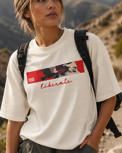 Liberate floral dove silhouette Tee | Inspirational typography, freedom design