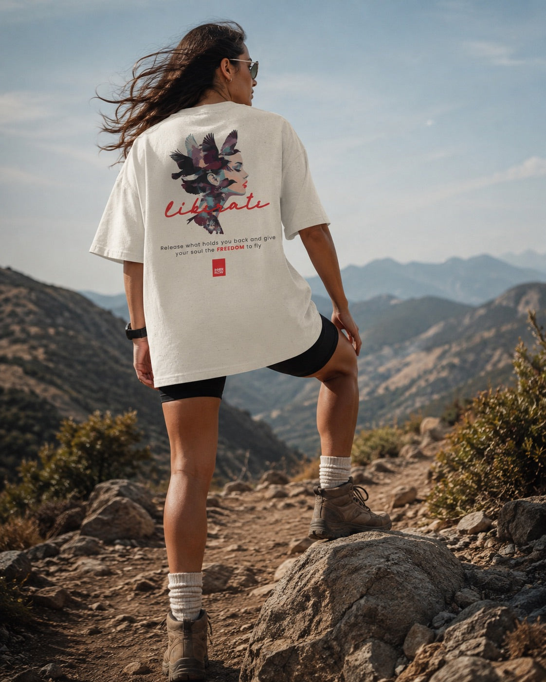 Liberate floral dove silhouette Tee | Inspirational typography, freedom design